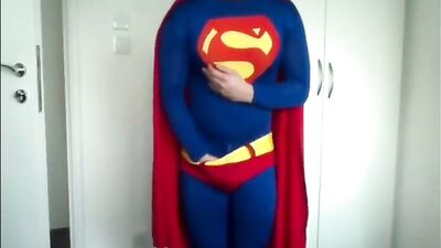Nutty Superman lol! Cum Shots Action Amature Fancy Dress!