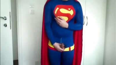Nutty Superman lol! Cum Shots Action Amature Fancy Dress!