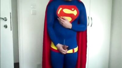 Nutty Superman lol! Cum Shots Action Amature Fancy Dress!