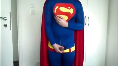 Nutty Superman lol! Cum Shots Action Amature Fancy Dress!