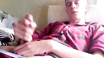 Double Stuffed! - Web-Cam Blows a Load - A Gay Porn Video with a Twist!