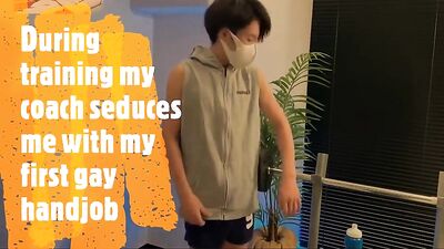 Gym Seduction: Coachs First Gay Handjob with Twink Trainee!