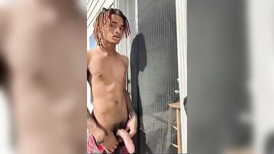 Outdoor Black Twink Masturbation - Bigger Dicks, Better Pleasure!
