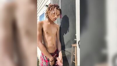 Outdoor Black Twink Masturbation - Bigger Dicks, Better Pleasure!