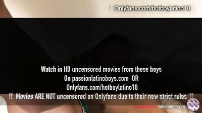 Fantasy Thirsty Latino Twinks Cum Over Each Other in Gay Frat Porn!