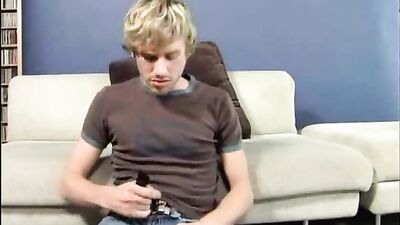 Gay Porn Bliss - Young and Hung Blonde Boy Jerks Off Solo for Your Pleasure!