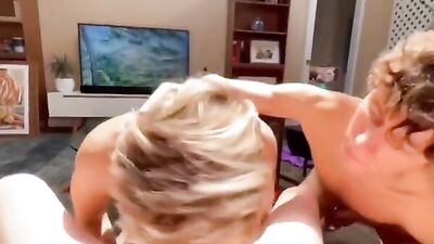 Threesome Blowjob Sucking: POV My Friends and I Cum to Our Classmates Dick