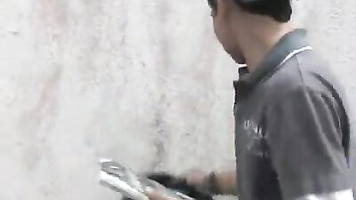 Gay Porn Latino Bareback Cum Shots Behind School Courtyard - Two Latin Men Suck and Fuck