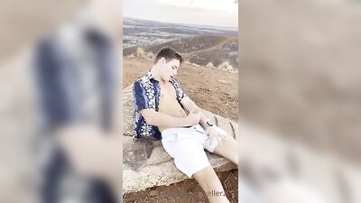 Jack off with a hunky stranger in public!