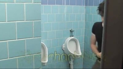 Gay - Two Boys Fucking in the School Bathroom - Twinks Porn - Bareback Cum Shots