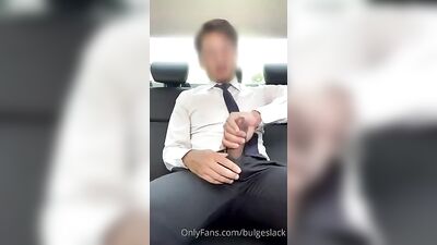 Jerking off in office suit twink porn - Cum in my pants, baby!