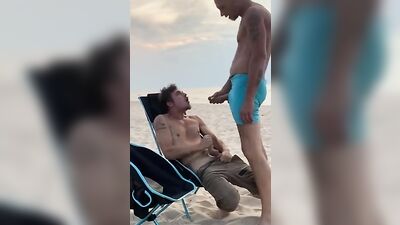 Outdoor Cum Beach Bro Blowjob: First-Timers Public Oral Adventure!