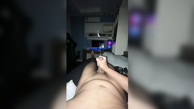 Huge cumshot in the middle of the night - amateur boys porn