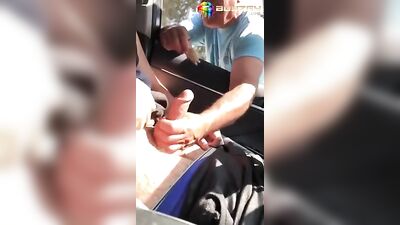 Exposed Teen Caught by Man in Public! - Big Cocks, Solo Outside, Cum Shots