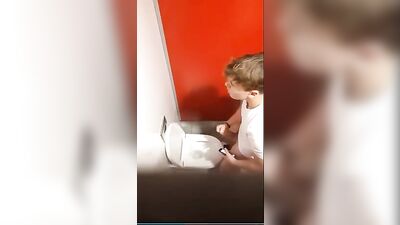 Teen Jerks Off in Public Toilet - Horny Colombian Teens Pumping Big Cocks