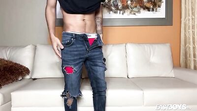 East boy Nick cums again: Latino Solo twink teen fit cum