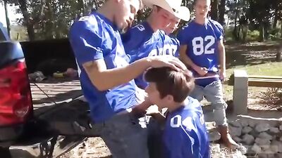 Initiation of the New Team Member: Big Cocks and Group Sex Outdoor Oral Porn!