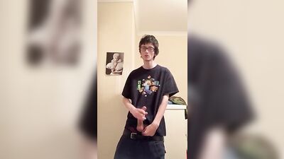 The Skinny Geordie Boy Cums in a T-Shirt: Amateur Cum Shots with a Young Twink!