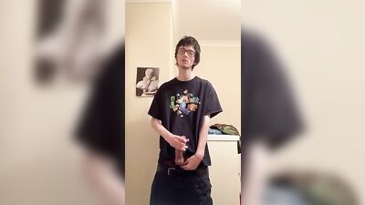 The Skinny Geordie Boy Cums in a T-Shirt: Amateur Cum Shots with a Young Twink!