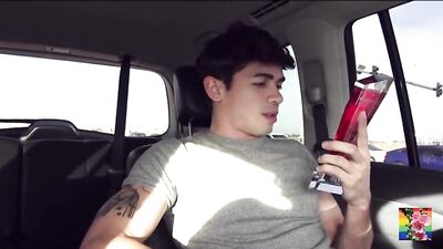 Bareback Twinks Car Drive - Action Cum Shots