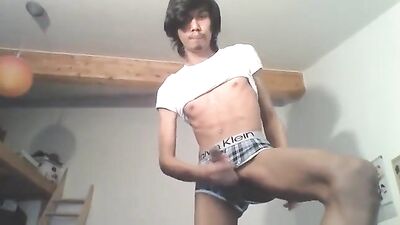 Asian Slim Hung Lad Web-Cam Handjob Solo Cum Shots Porn