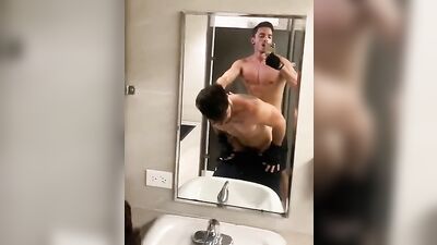 Jocks Have Public Bathroom Sex: Selfie JOCKS Webcam Fuck!