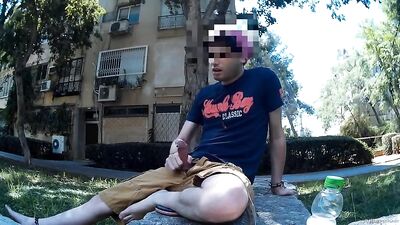 Daylight Public Cumming - Kinky Boy Jerks Off in Front of Apartment Building!