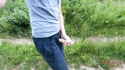 Outdoor Exhibitionist Cumshot: Twink Massive Load!