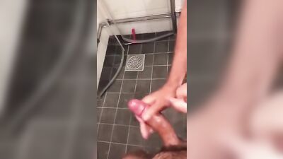 Buddies Jizz On Each Other As They Jerk Each Other In Wet Room: Twink Selfies and Cum Shots!