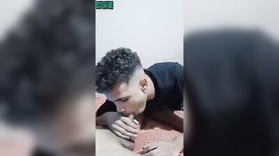 Latino Passion: Friendly Latino Boy Plays Game while Sucking and Jacking Off his Pal!