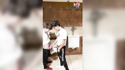 Gay Porn Twinks Bareback Web-Cam Fun In Public Toilet!