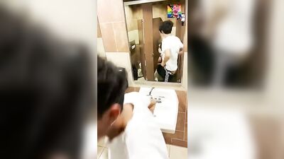 Gay Porn Twinks Bareback Web-Cam Fun In Public Toilet!