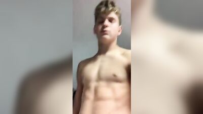 Cute fit blonde xander cumpilation clip