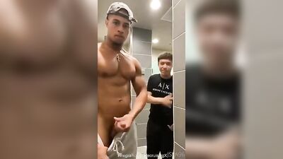Glory Hole Heat: Latino Muscle Boys Masturbate in Public