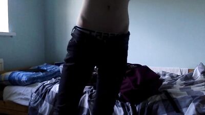 Kinky Boy Strips + Sucks It: A Beautiful Amateur Oral Fetish Ass Play