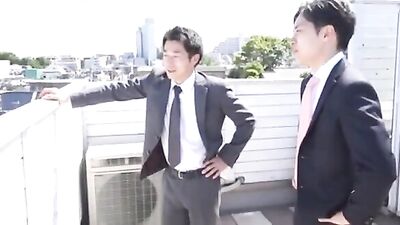 Asian Threesome: Ryo Fucks Naoshi in the Bedroom!