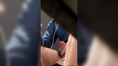 College Guy Gay Porn: Stall Jerk Off Teen Voyeur