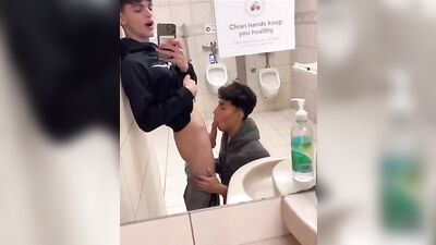 Twin Twinks Take Over Public Toilets in Webcam Boys Blowjob Porn!