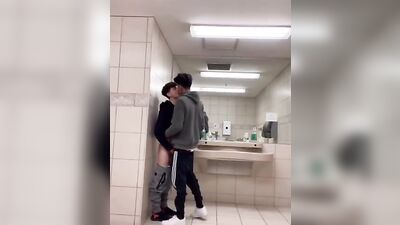 Twin Twinks Take Over Public Toilets in Webcam Boys Blowjob Porn!