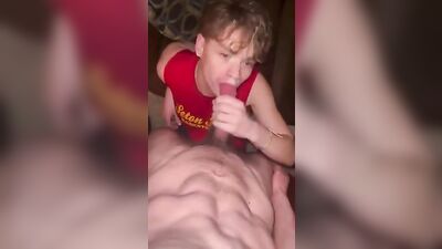 Cum-covered Twink: Face-Glazed Blowjob Explosion