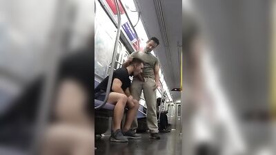 Train Twinks - Giving BJs on the Busy Subway Train