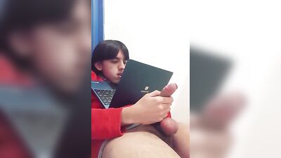 Colombian Twink Cums Hard While Watching Porn!