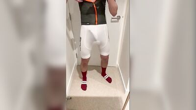 Lycra Suit Splendor: Scally lad Cums Twice!