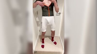 Lycra Suit Splendor: Scally lad Cums Twice!