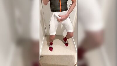 Lycra Suit Splendor: Scally lad Cums Twice!
