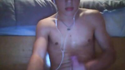 Young and Sweet Headphones Boy Cum Dripping Cock Web-Cam