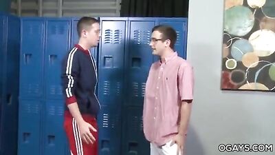 Locker Room Studs Suck Cocks - Wild Teacher Fun!