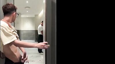 Asian Nerd Boy and Muscle Daddy: Amateur Porn in Public!