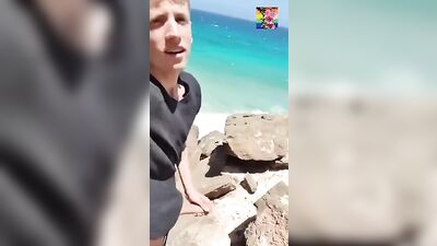 Jerking on the Beach: Solo Sex in Action with Blond Boys