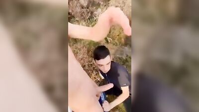 Outdoor Twinks Gag Repeatedly for Webcam BJ Boys!